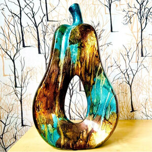 Heather Ann Creations Tinsley 14” Foiled and Lacquered Pear Table Vase RARE